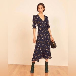 Reformation Larchmont Navy Dress Size 2